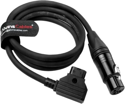 D-tap to XLR 3-pin power cable for SmallRig RC 120B, NEEWER LED lights, 1m