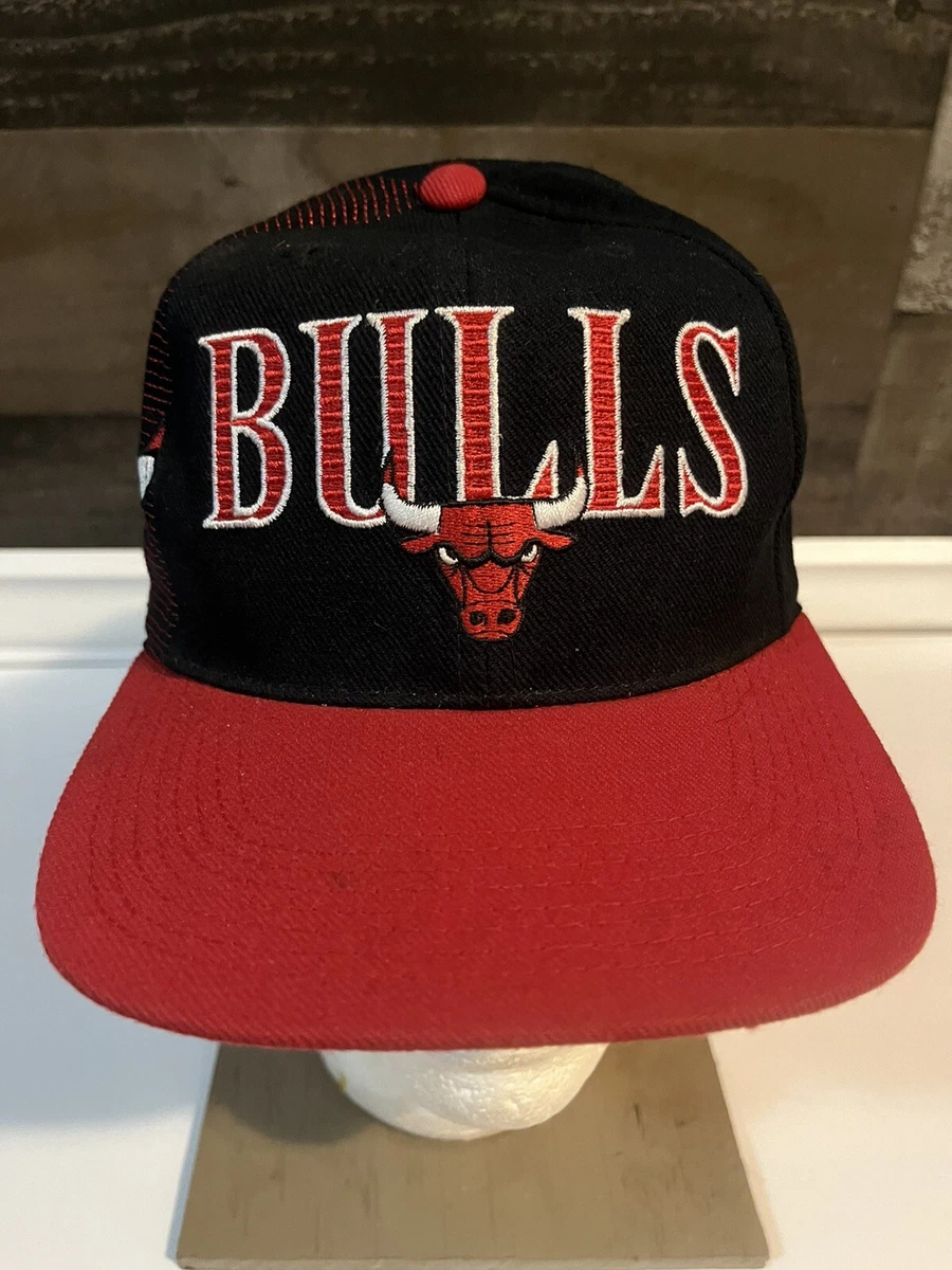 Vintage Sports Specialties LASER Chicago Bulls Snapback Hat Shadow Script 90’s