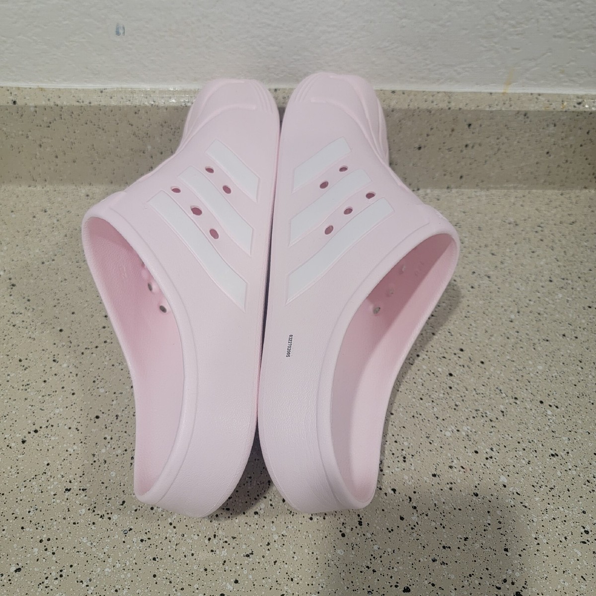 UNISEX Adidas Adilette Clogs Pink White Shell Toe Slides Size 12 & 13 M Buy adidas Pink Adilette Kids Swim Sandals from Next USA main image 3