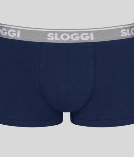 Sloggi Uomo GO - Confezione da 3 Boxer Hipster a Vita Bassa Nero Grigio Blu Bianco Intimo - Foto 4 di 12
