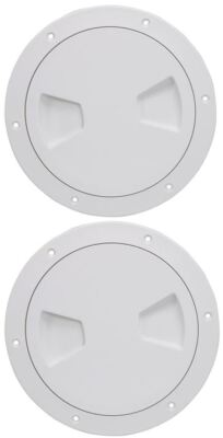 2 White Inspection Ports / Hatches – 100mm (4") ID, For Boat, Marine, Caravan Access-429509