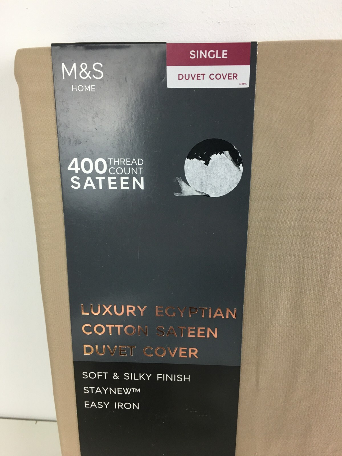 M&S Brown Single Duvet Cover & Deep Fitted Sheet 400 Thread Egyptian Cotton F2 eBay
