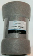 Mainstays Grey Flannel Fleece Throw   50 in x 60 in 