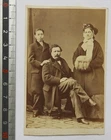 Old photo CDV beautiful family portrait (Photographer Sebire in Nantes)