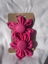 HANDMADE HAIR CLIPS 2 in a set - PINK FLOWER