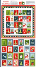 Christmas Fabric Advent Calendar Cut & Sew Project Cotton Makower 24"X44" Panel