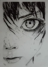 100% Original Hand-Drawn Anime-Inspired Girl Face Artwork