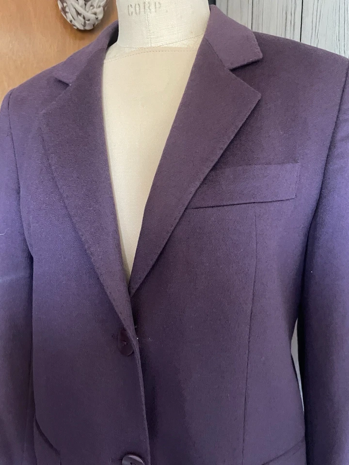 Exquisito blazer Louis Dell'Olio vino cachemir italiano talla 42/6 Foto 3 de 4