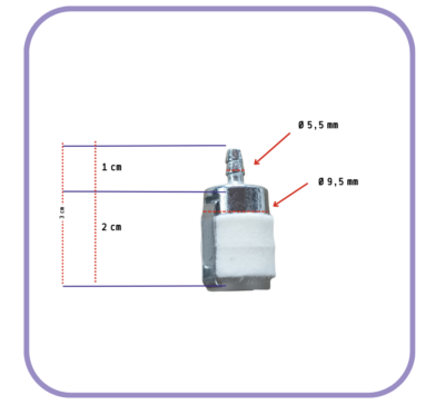 Filtro Benzina 49422, 216985, 410263 Per Decespugliatore Homelite