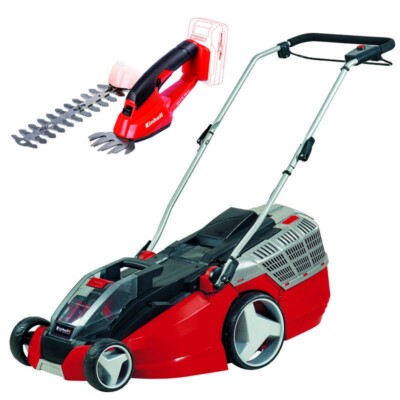 Einhell GE-CM 43 Li Set Akku Rasenmäher + GE-CG 18 Li Strauchschere 4,0 Ah