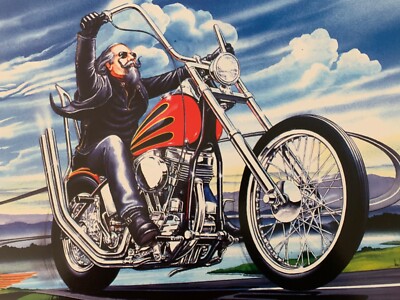 EASY RIDERS BY DAVID MANN IN A CHOPPER,RARE LICENSED 1997 MINI