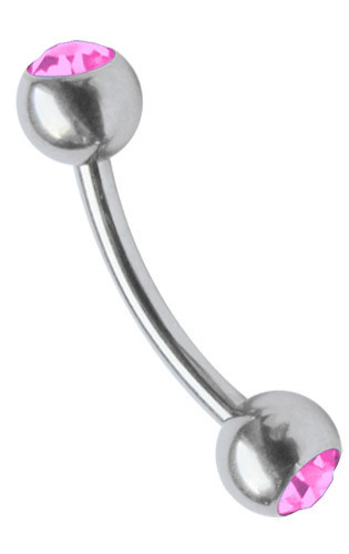 Seno Intimo Piercing Banana Curvo Barbell 1,6mm Con 4mm Zirconia Sfere Acciaio - Foto 13 di 14