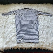 Lou & Grey Grey-Black Striped Slouchy Long Sleeve Dress