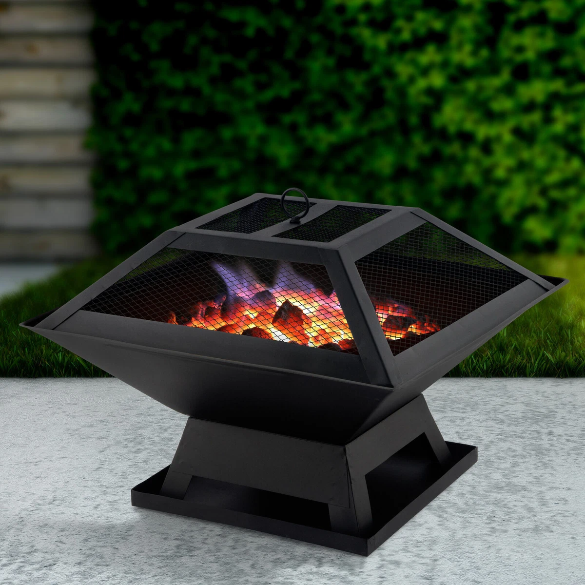 Garden Fire Pit BBQ Outdoor Patio Heater Brazier Wood Log Burner Poker  Grill 5017403081272 | eBay
