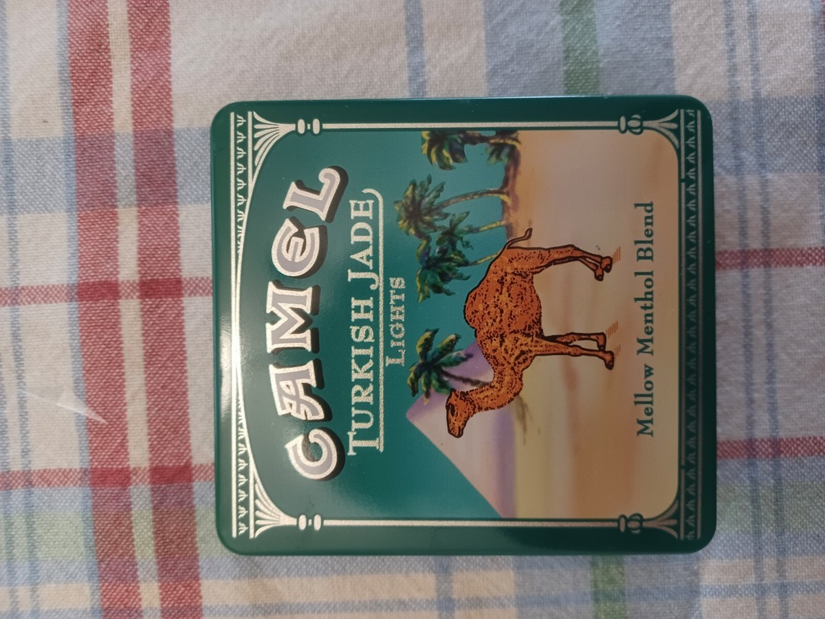 Camel Turkish Jade Cigarette 3.5” Tin Metal Advertising Box Camel