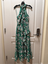 Astr the Label Women's maribel Midi dress in green lilac Floral Print in size S
