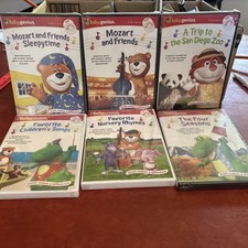 Baby Genius DVD Bonus CD LOT of 6 NEW SEALED Mozart Friends Songs Nursery