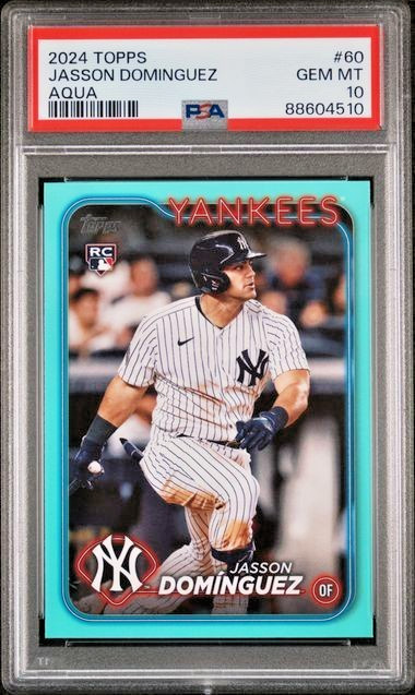 💎2024 Topps Series 1 Aqua #60 Jasson Dominguez RC New York Yankees PSA 10💎