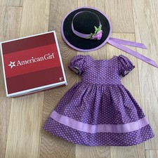 American Girl Addy Purple Sunday Best Outfit Dress Hat New In Box