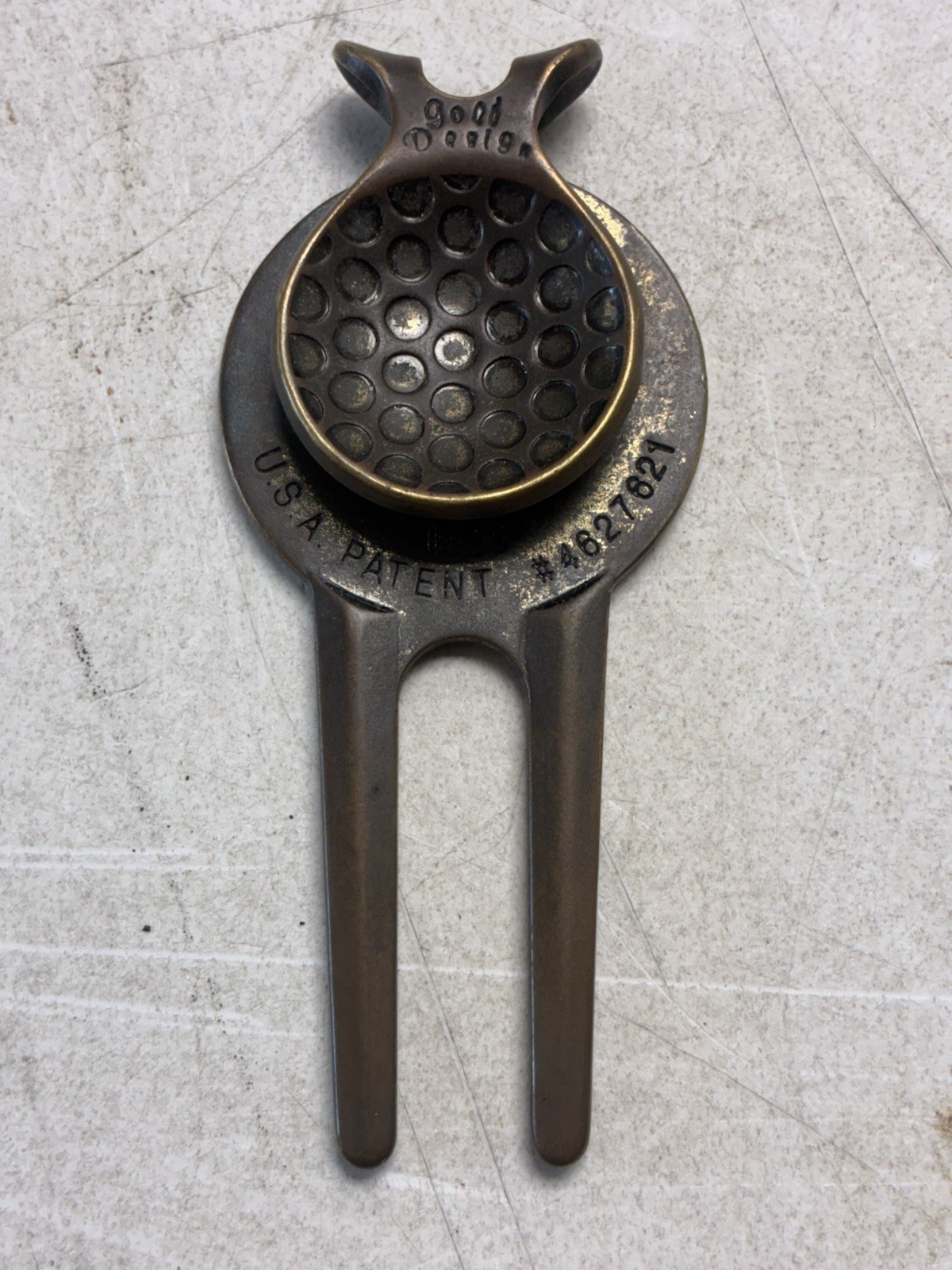 Vintage Brass Golf Divot Tool With An Intergrated Ball Marker 