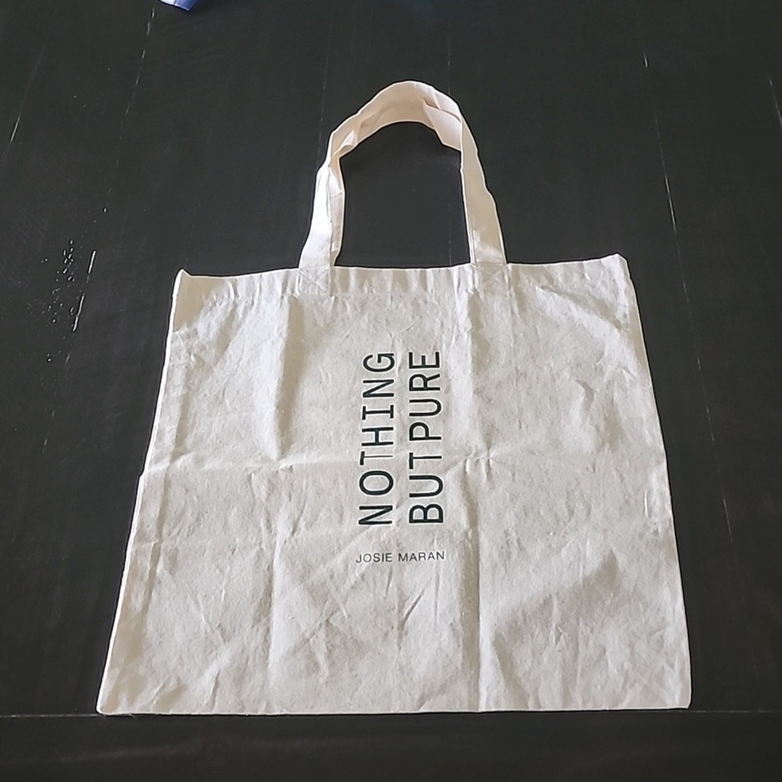 JOSIE MARAN Tote Bag Travel Reusable Handles Canvas Cream