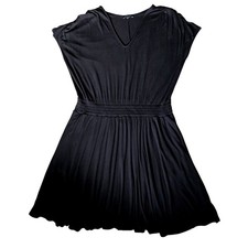 Universal Standard Black V-Neck Smocked Waist Whimsygoth Jersey Dress XL (3X)