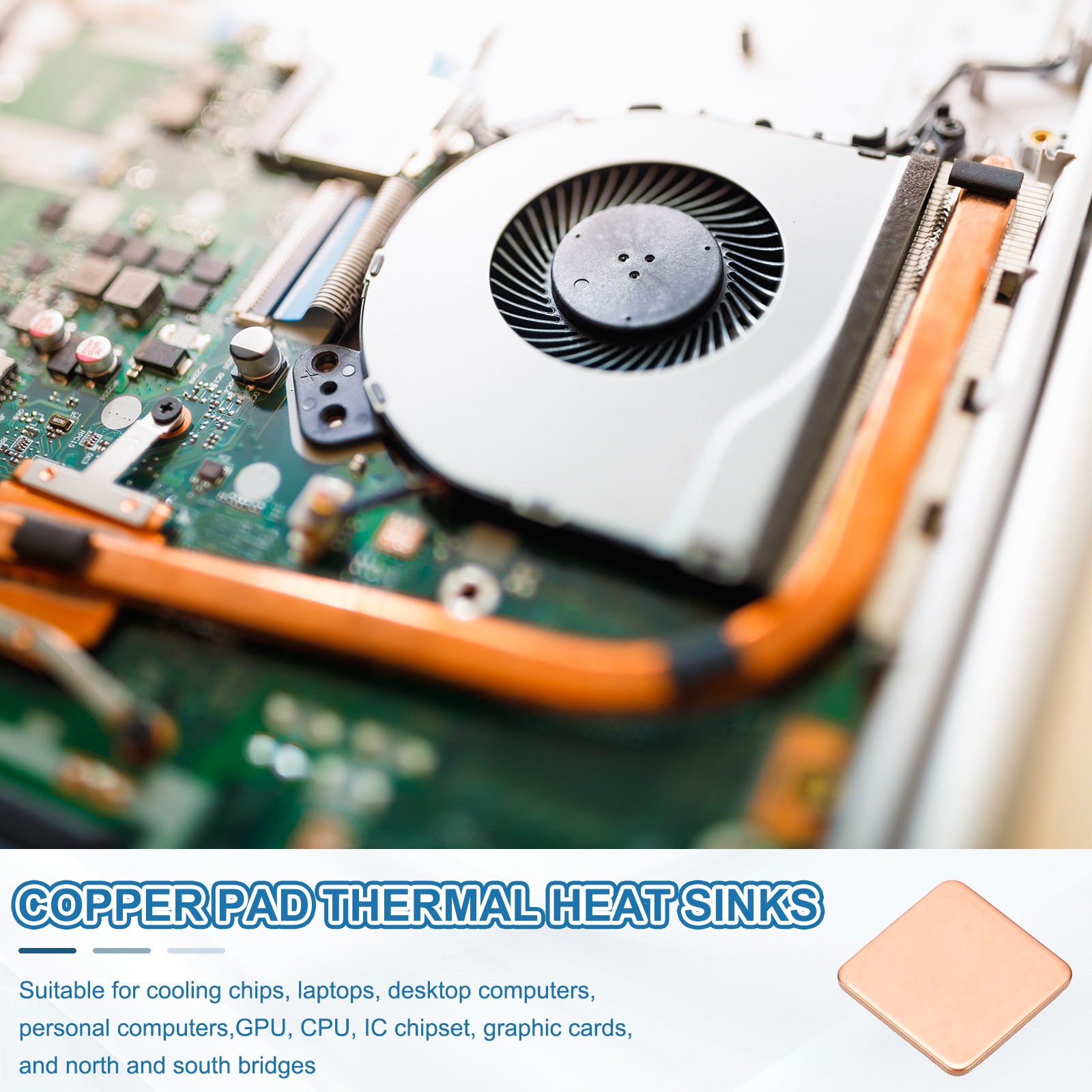 24 Pcs Heatsink Copper Pad Shim IC Chipset GPU Thermal Heatsink (15x15x1mm)