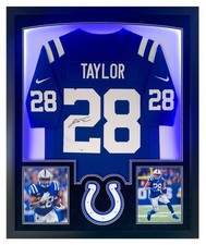 Jonathan Taylor Autographed Colts Framed Jersey w/LED Lights Fanatics