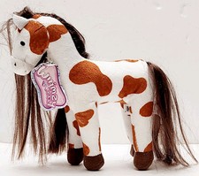 Whimzy Pets Ariba Paint Brown Spotted White Plush Horse Pony w Mane 2010, 6.5"