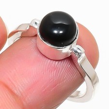 Black Onyx Gemstone Handmade 925 Sterling Silver All Size Ring For Gift