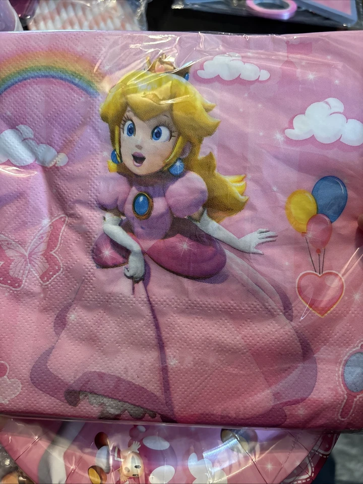 Mario Princess Peach Birthday Party Decoration Kit - Image 4 of 4