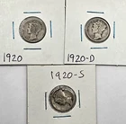 1920, 1920D, 1920S USA MERCURY  SILVER  DIMES   *BELOW SILVER VALUE*
