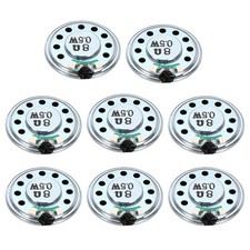 8 Pcs 0.5W 8 Ohm Small Speakers Metal Shell Round Internal Micro Magnet Speaker