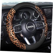 Cheetah Leather Steering Wheel Cover Steering Wheel Protector Anti-slip