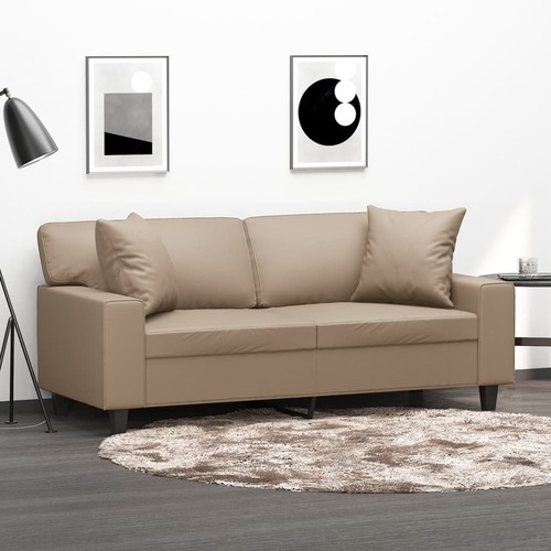 Testiera Imbottita In Similpelle Cappuccino | Per Letti 140 Cm | Comodo Cuscino Schienale Con Chiusure A Strappo, Facile Da Installare
