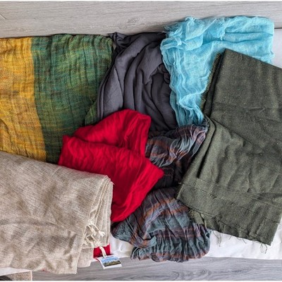 Assorted Scarves & Fabric US Sherpa Himalayan Handcrafted Wool Blend Gauze Wrap