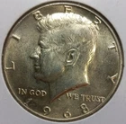 1968-D Kennedy 40% Silver Half Dollar (AU Details)