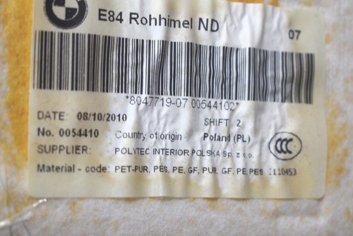 BMW X1 sD18i E84 Dachhimmel Verkleidung Himmel Abdeckung schwarz 8047719 - Bild 10 von 10