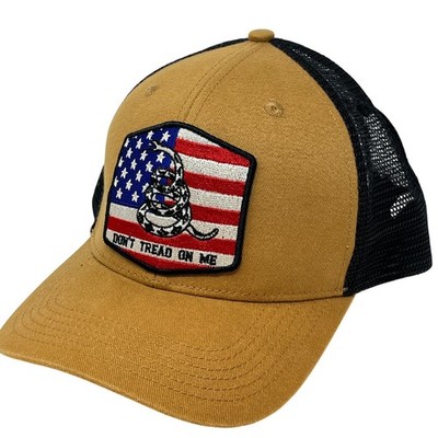 Cody James Trucker Cap Don't Tread On Me Snake Patch Tan Black Snapback Hat NWOT