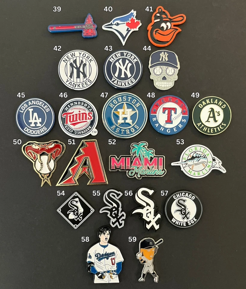 MLB Enamel Pins - Baseball Team Logo Lapel for Tie Hat Jacket Bookbag Gift - Image 2 of 2