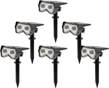 Solar Outdoor Lights, 6 Pack Waterproof Landscape Spotlights – IP65 Solar Pow...
