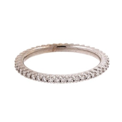 Roberto Coin Diamant Full Eternity Bandring 18K Weißgold 0,35 TW Größe 6,25