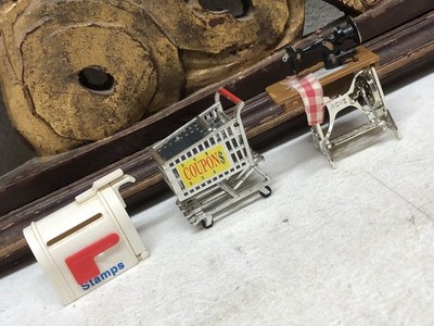 Lof of 3 ACME Refrigerator Magnets Sewing Machine Mailbox & Shopping Cart