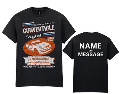 Saab 9-3 Cabrio 2002 Auto T-Shirt - Personalisiert Name Nachricht Geschenk Retro