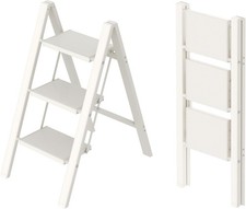 Taranta 3 Step Ladder,Aluminum Lightweight Folding 3 Step Stool White
