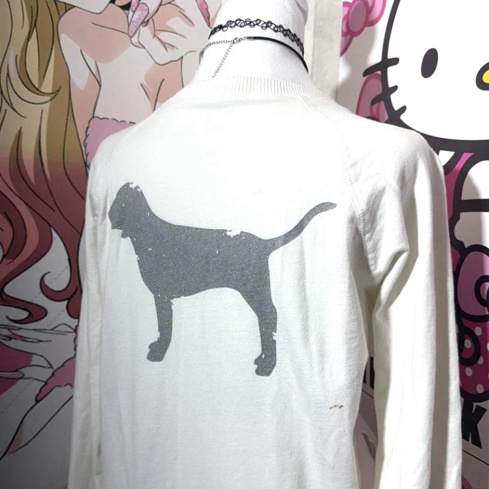 2006 Sudadera Vintage Victoria’s Secret Rosa Surf Rosa Cuello Redondo con Bolsillos Foto 2 de 4