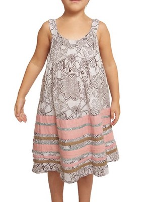 ROBERTA ROLLER RABBIT Mädchen Coffee Dihn Usha Kleid 85 $ Neu
