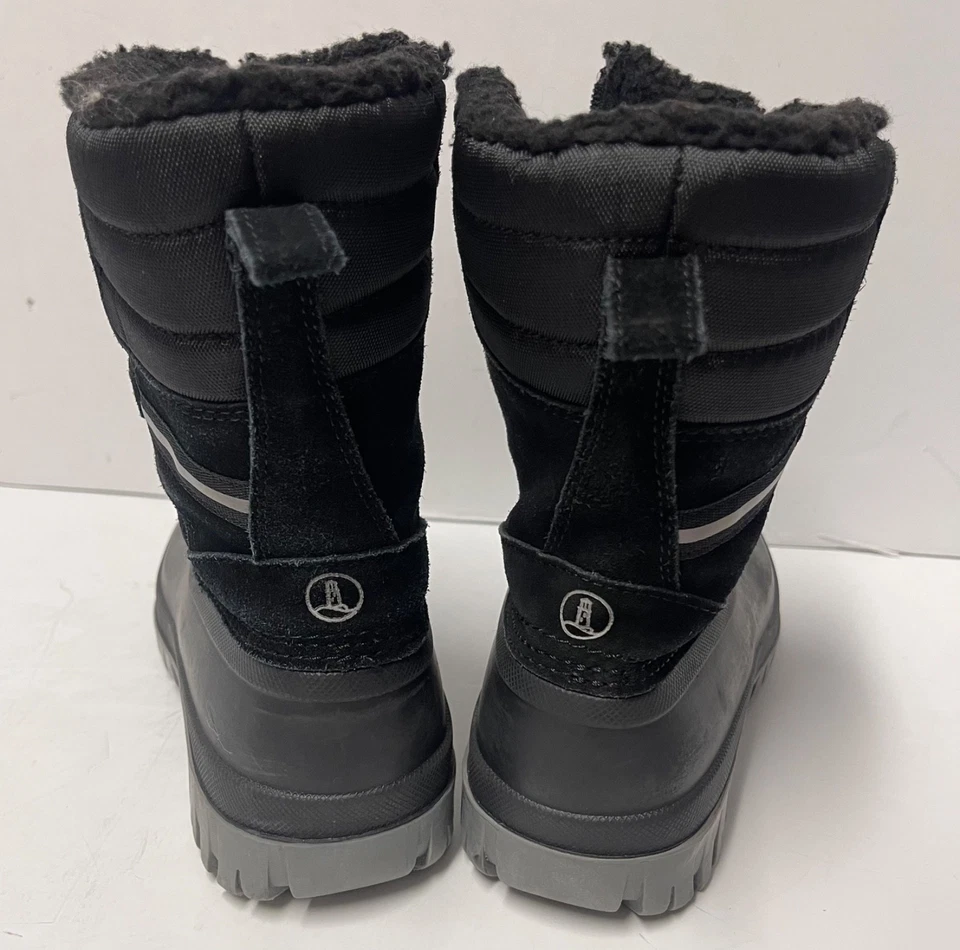 Lands End Youth size 5 Kids Lace Up Black Snow Waterproof Duck Boots - Image 2 of 4