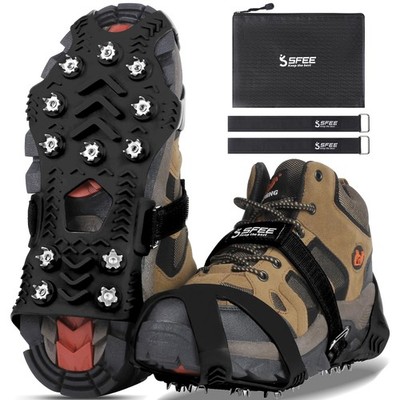 Crampons for Winter Boots, Upgraded Ice Cleats Stainless Steel Women Men Anti...