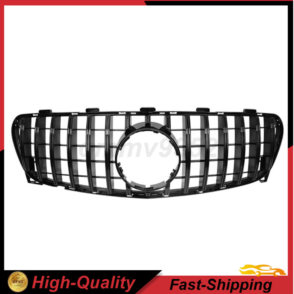 Black Panamericana GT Grill AMG For Mercedes GLA Class X156 17-19 Facelift GLA45